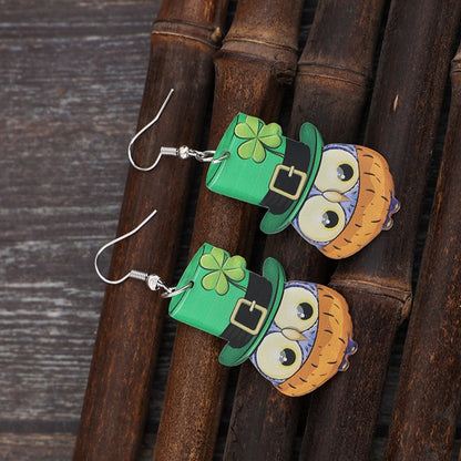 Owl Acrylic Dangle Earrings