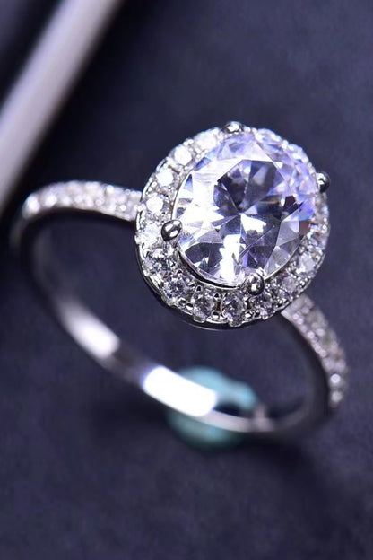 2 Carat Moissanite Platinum-Plated Ring