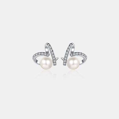 Pearl Moissanite 925 Sterling Silver Earrings