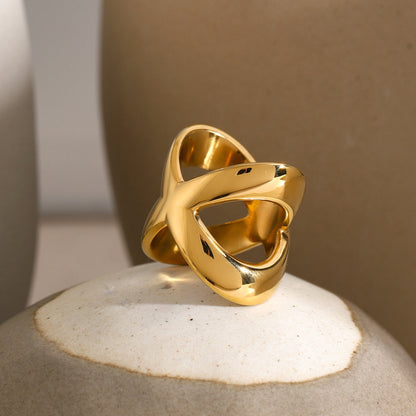 18K Gold-Plated Crisscross Ring