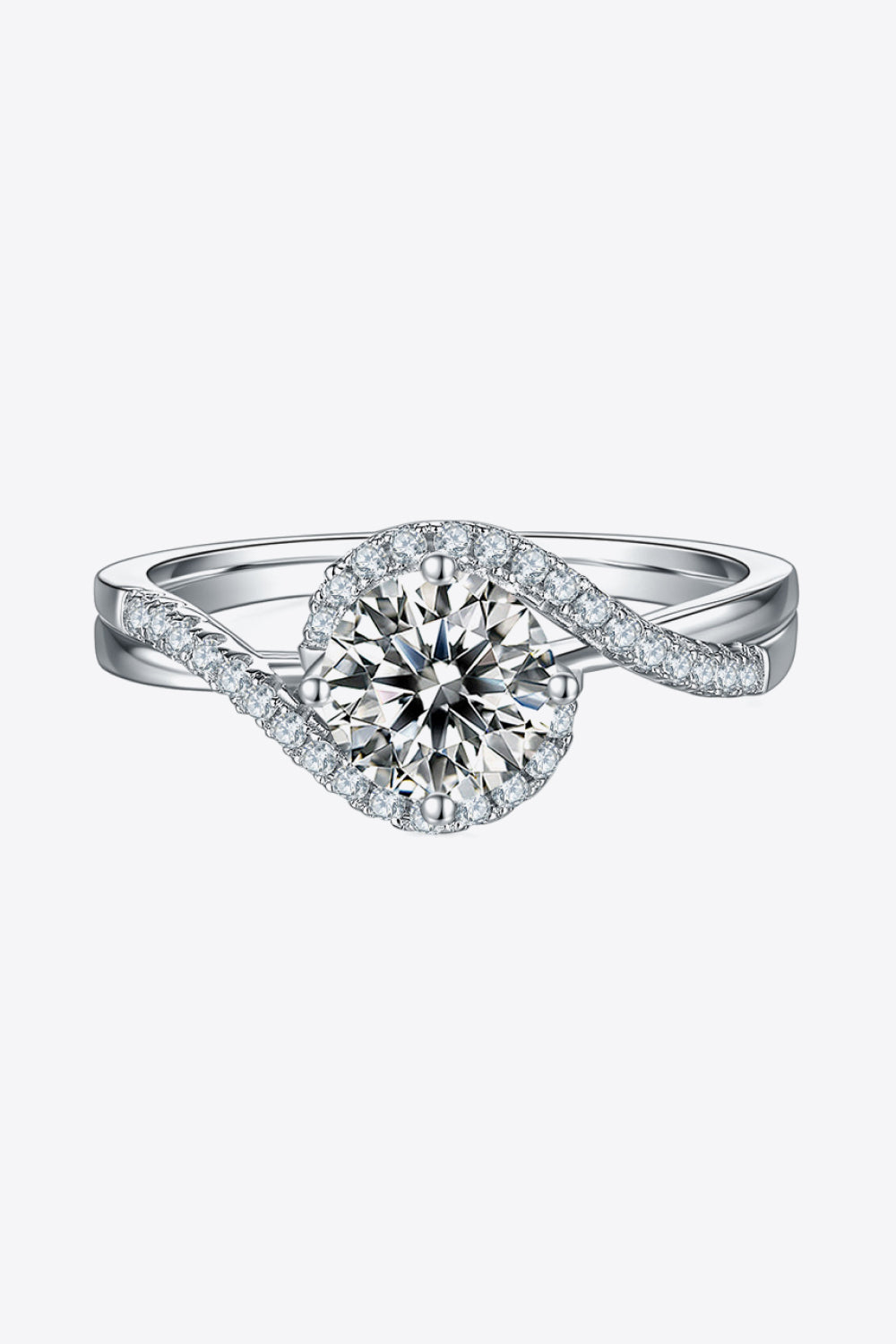 1 Carat Moissanite Crisscross Ring