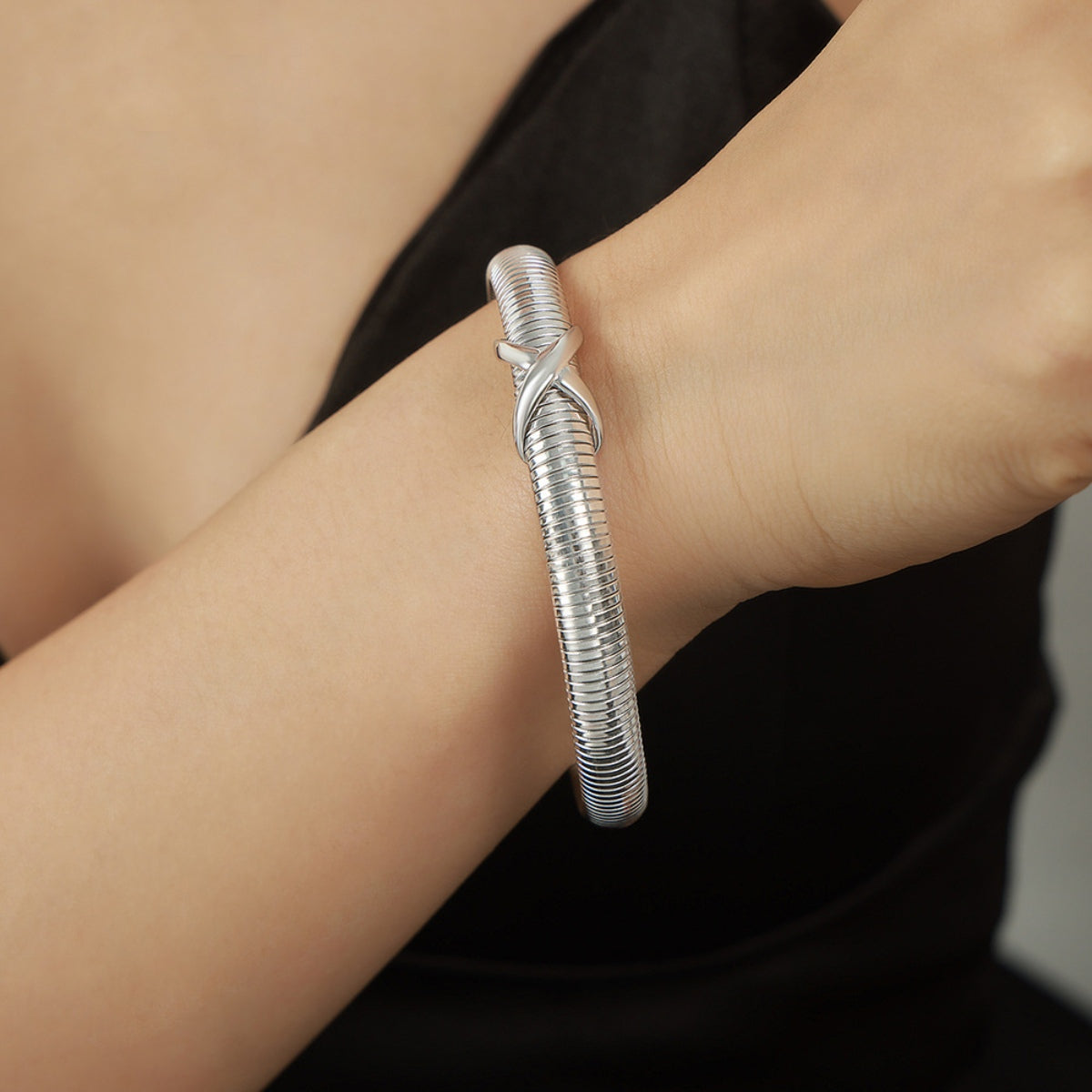 Titanium Steel Spring Shape Bracelet