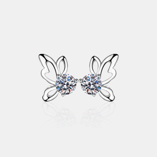 1 Carat Moissanite Butterfly Shape Earrings