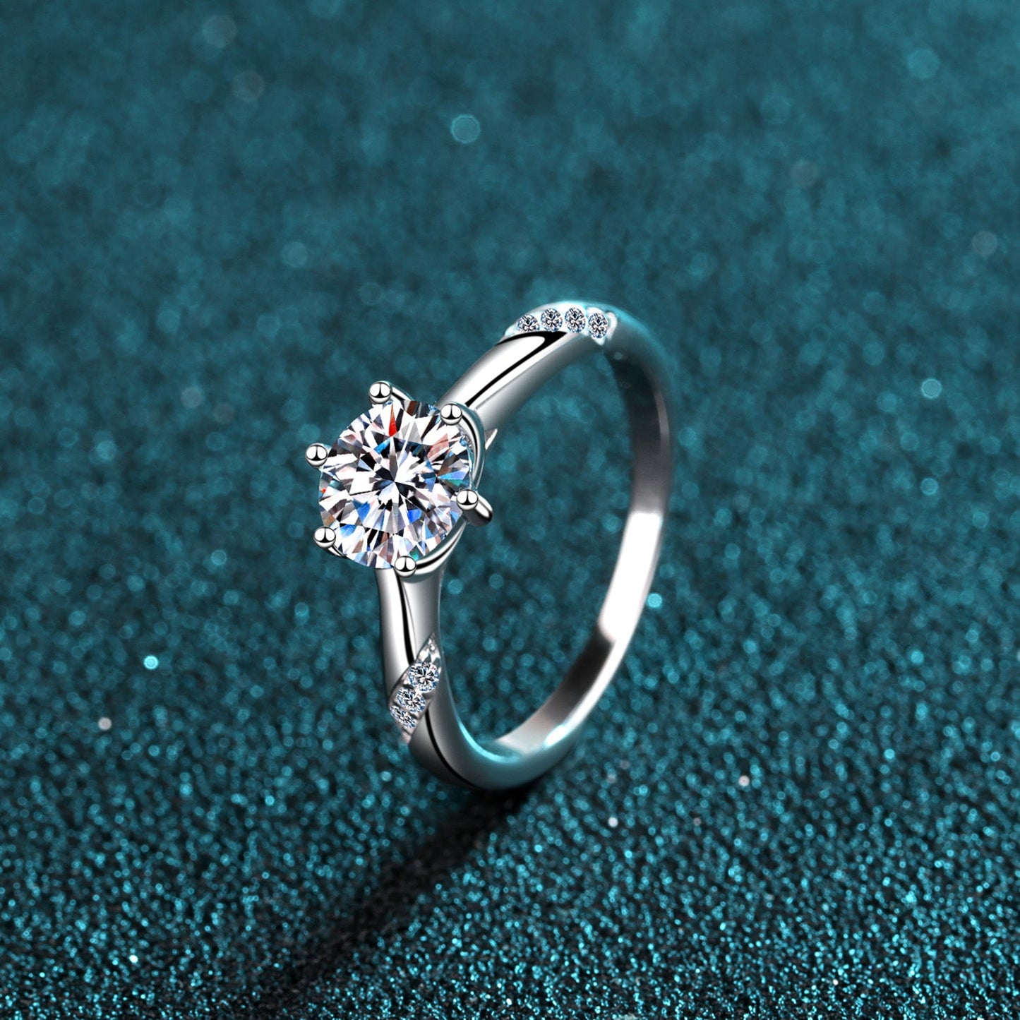 1 Carat Moissanite 925 Sterling Silver Ring