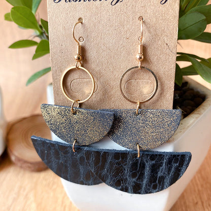 PU Semicircle Drop Earrings