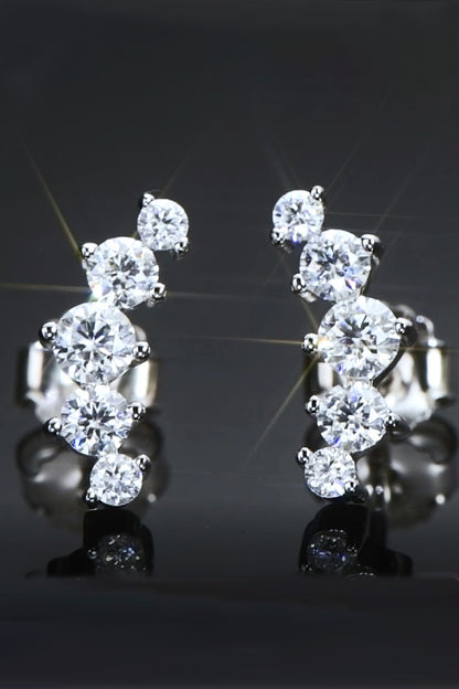 All You Need Moissanite Platinum-Plated Earrings