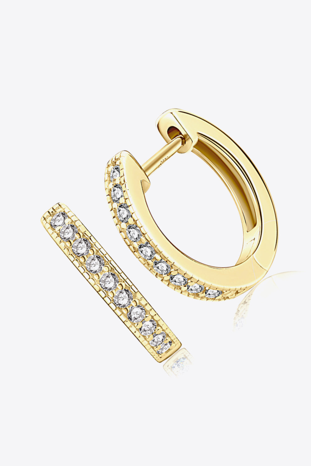 Inlaid Moissanite Hoop Earrings