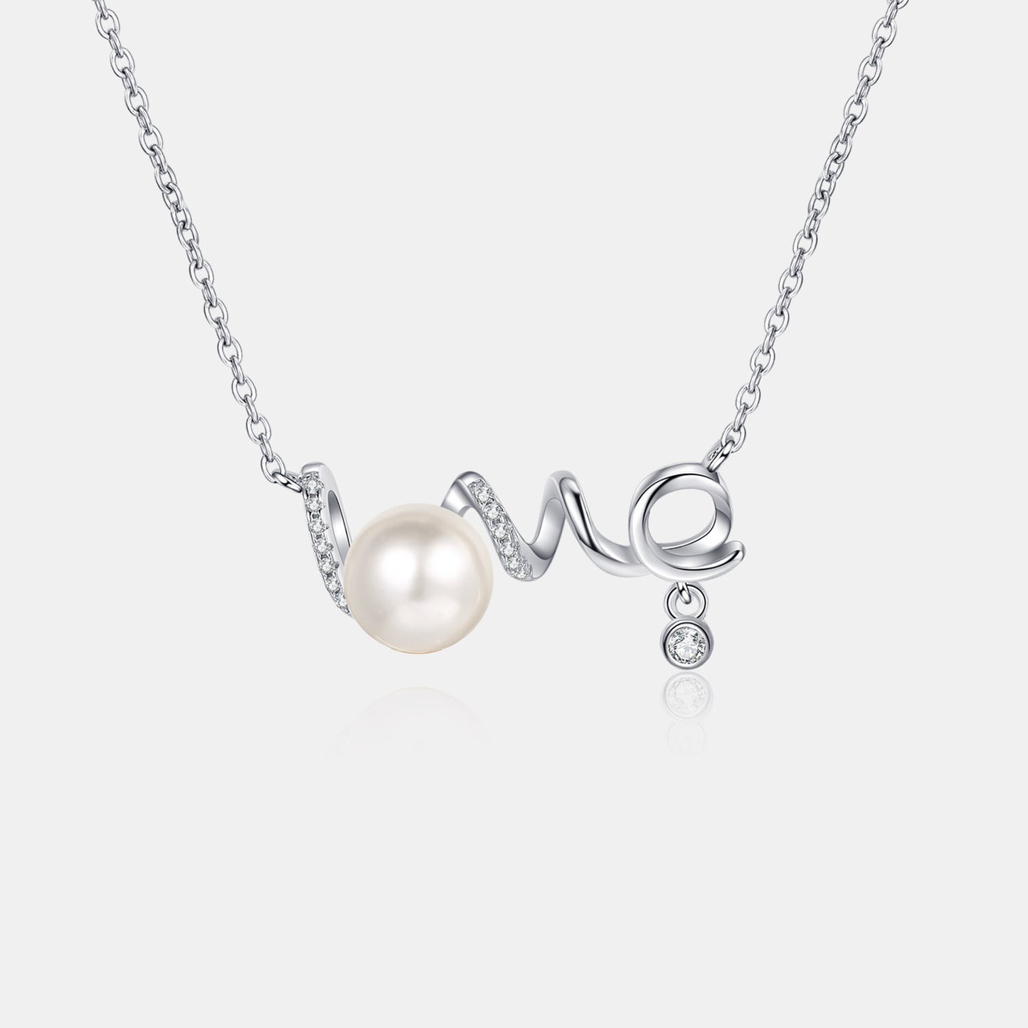 Pearl Moissanite 925 Sterling Silver Necklace