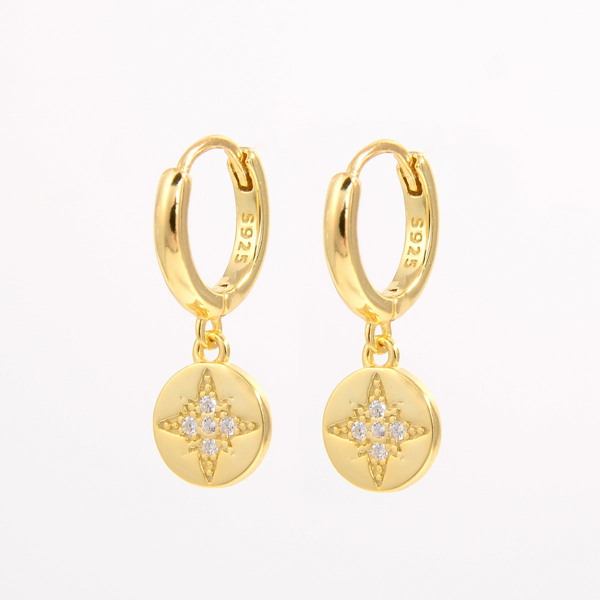 925 Sterling Silver Inlaid Zircon Earrings