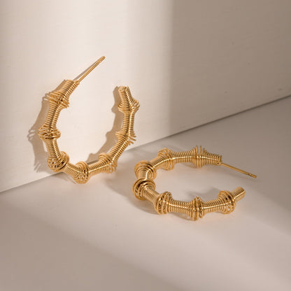 18K Gold-Plated Stainless Steel C-Hoop Earrings