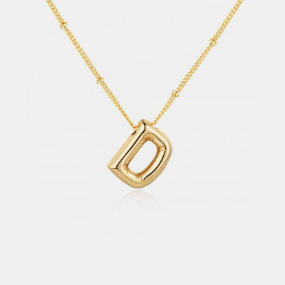 Gold-Plated Bubble Initial Necklace