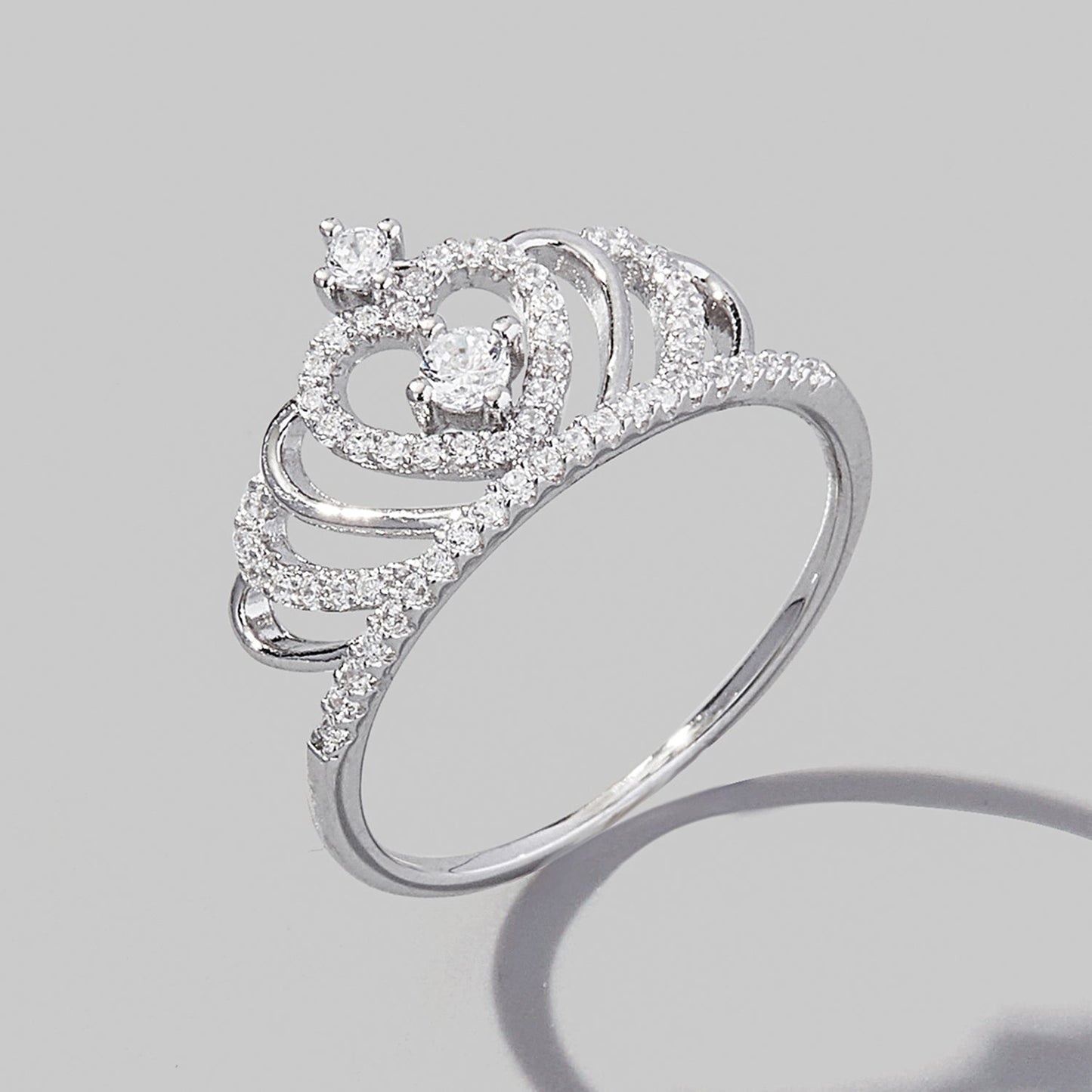 Crown Shape Zircon 925 Sterling Silver Ring