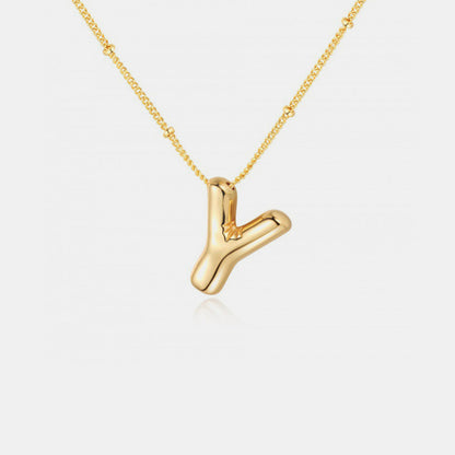 Gold-Plated Bubble Initial Necklace