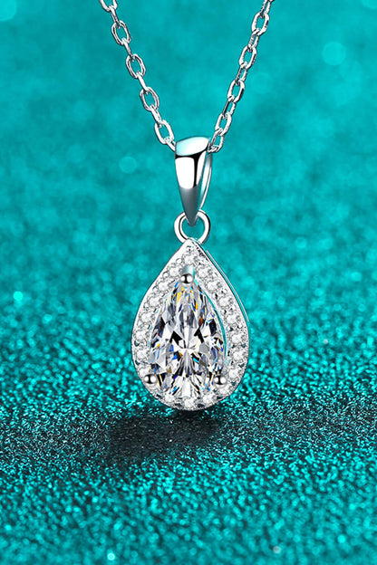 Moissanite Teardrop Pendant Necklace