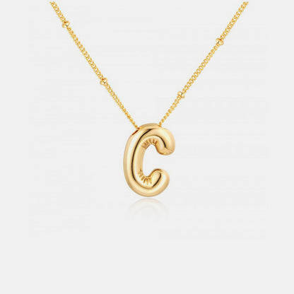 Gold-Plated Bubble Initial Necklace