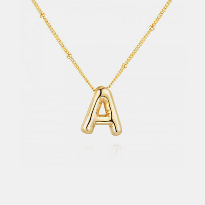 Gold-Plated Bubble Initial Necklace