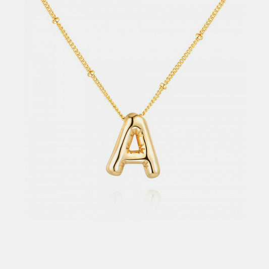 Gold-Plated Bubble Initial Necklace