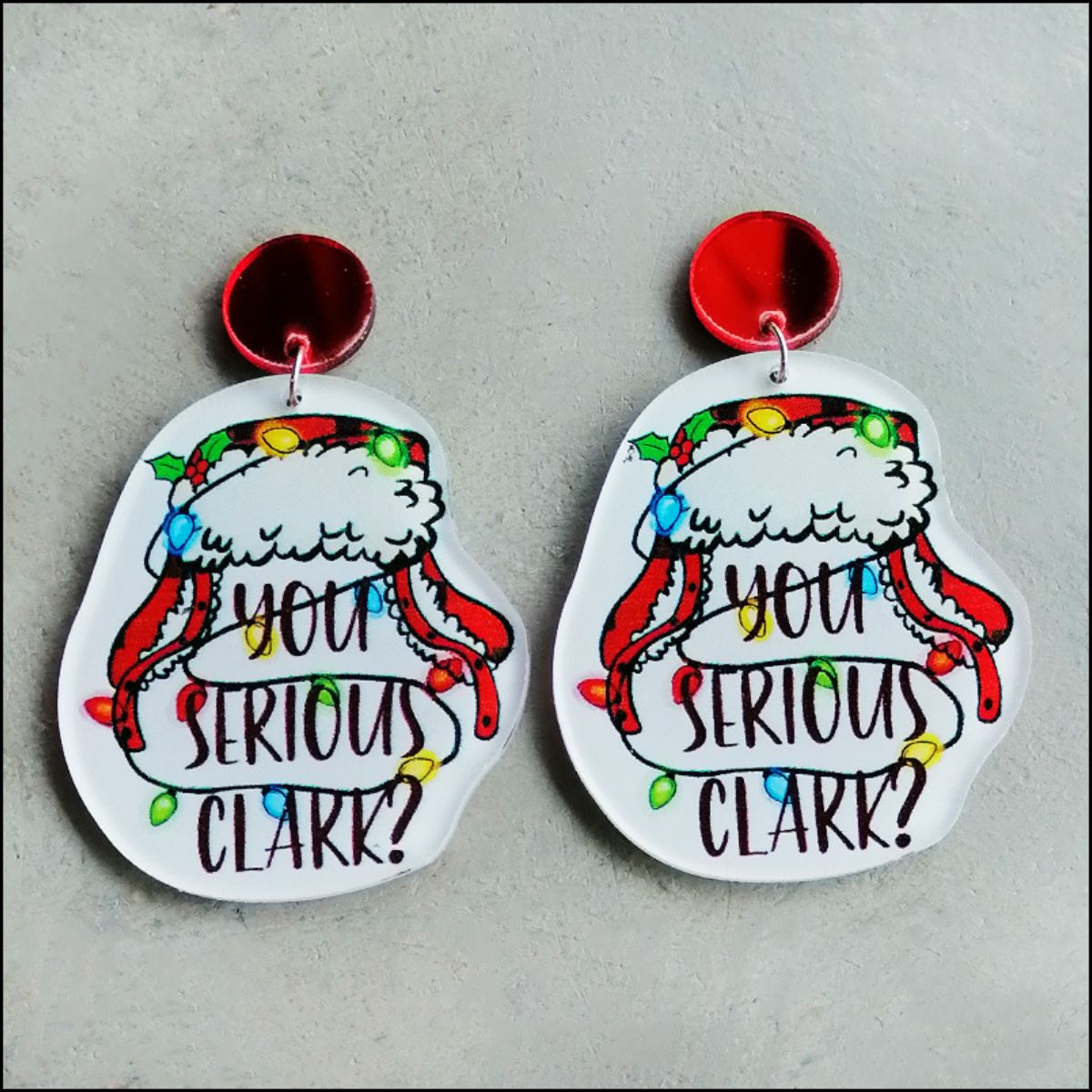 Christmas Themed Acrylic Dangle Earrings