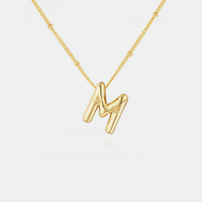 Gold-Plated Bubble Initial Necklace