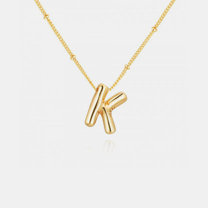 Gold-Plated Bubble Initial Necklace