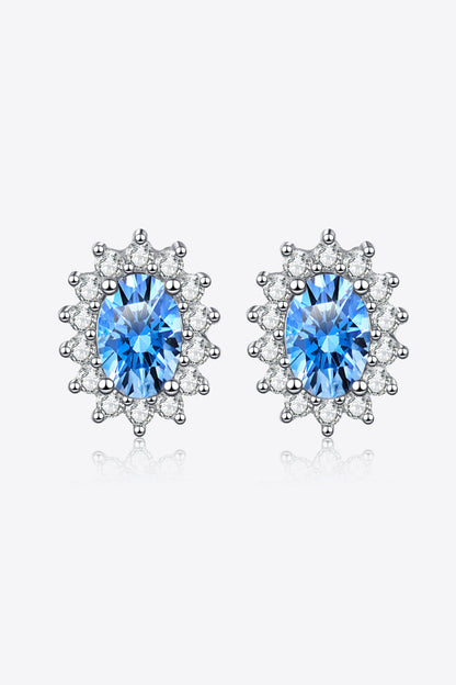 1 Carat Moissanite 925 Sterling Silver Stud Earrings