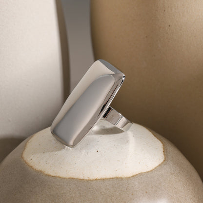 Stainless Steel Rectangle Adjustable Open Ring