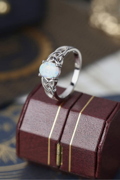 Crisscross 4-Prong Opal Ring