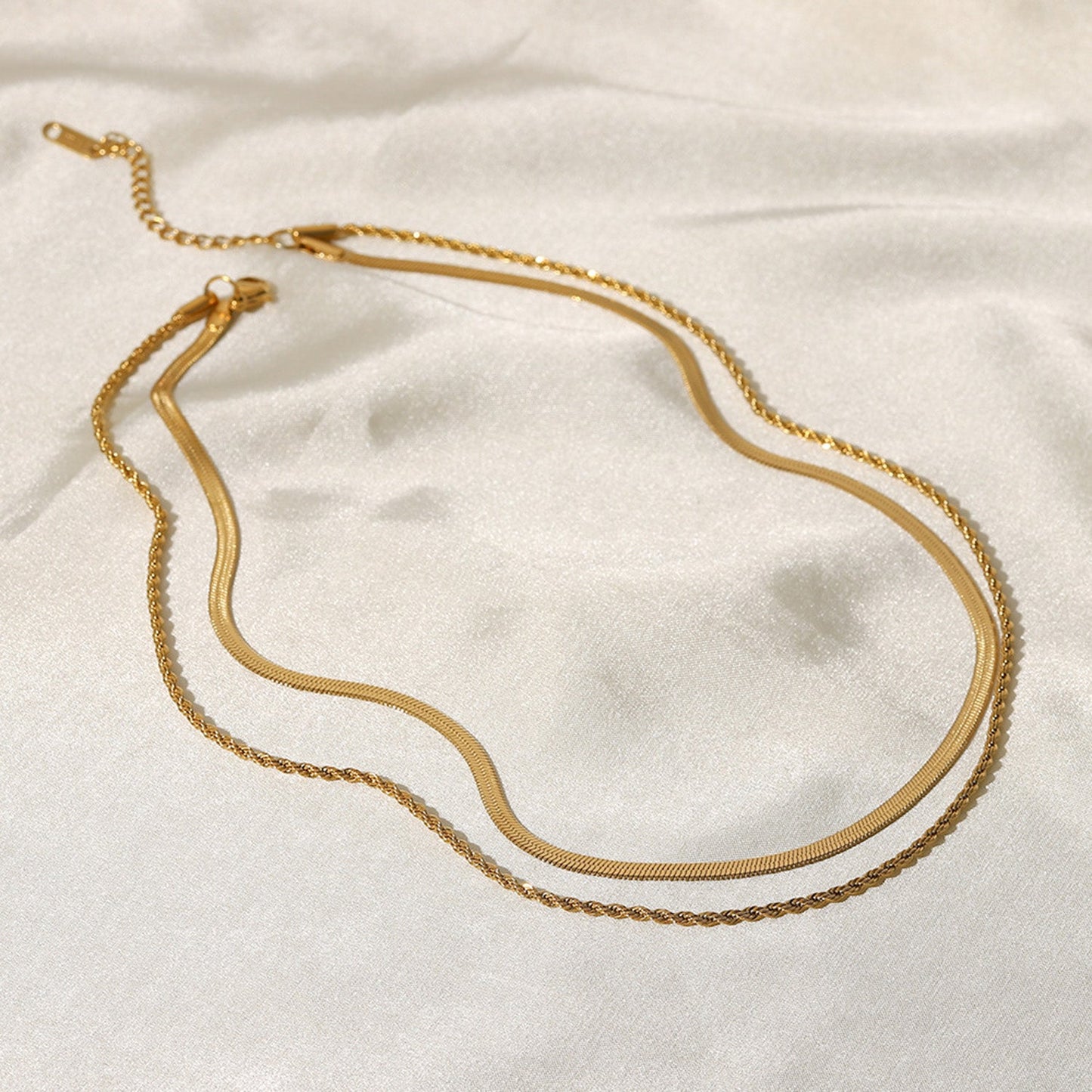 18K Gold-Plated Double-Layered Necklace