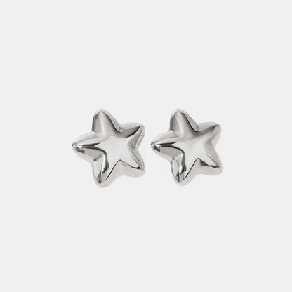 Stainless Steel Star Stud Earrings