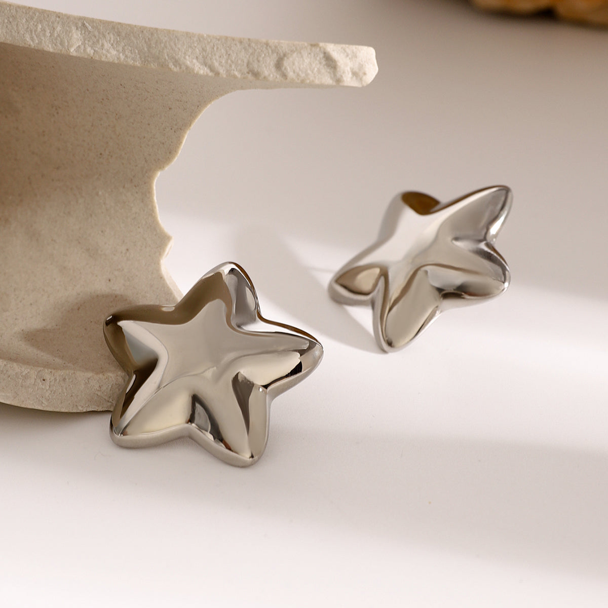 Stainless Steel Star Stud Earrings