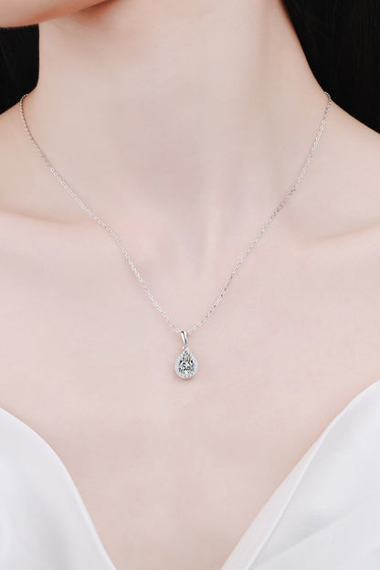 Moissanite Teardrop Pendant Necklace